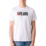Calvin Klein - T-shirt - Rood/Zwart/Wit - Normale Pasvorm - Kwartmouw