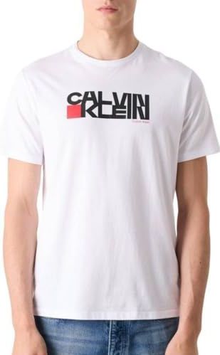 Calvin Klein - T-shirt - Rood/Zwart/Wit - Normale Pasvorm - Kwartmouw