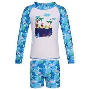 Regatta Peppa Rashsuit Badpak, eendelig, uniseks, Lichtblauw/wit, 24 mois