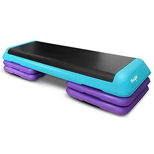 Yes4All NXP1 Verstelbaar Aerobic Step Platform met 4 Risers – Oefening Step Platform/Aerobic Stepper (Teal/Purple)