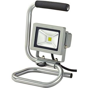 Brennenstuhl mobiele chip-LED-lamp/LED-spot, veiligheidsklasse II (buitenlamp 10 Watt, bouwlamp IP65, LED-schijnwerper daglicht) kleur: zilver