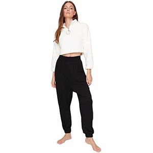 Trendyol Dames Loungewear Normale Taille Skinny fit Relaxed Broek, Zwart, L