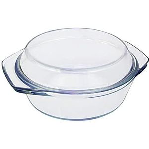 Stoofpan met glazen deksel, 1 l, 16 cm, kleine individuele pan met handgrepen, magnetron, ovenbestendig