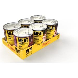 Josera Meat Lovers Pure Multipack Natvoer voor honden, hoog vleesgehalte, graanvrij, volledig voer, 6 x 800 g