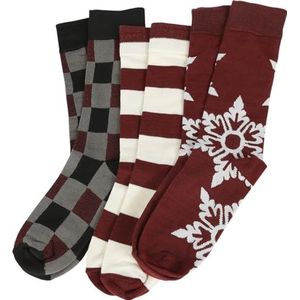 Urban Classics Unisex sokken Kerstmis Snowflakes Socks 3-Pack bordeaux 43-46, bordeaux, 43-46 EU