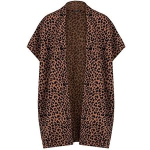 ApartFashion Cape Cardigan Sweater voor dames, camel-zwart, 42/Tall