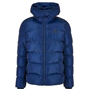 Urban Classics Donsjack voor heren, met capuchon, gewatteerde jas, gevoerd met afneembare capuchon, in vele kleuren, maten S - 5XL, Spaceblue, S