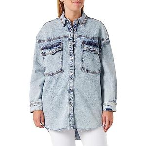 HUGO Gelena Jeans-Jacket-Flat Damesjas, Turquoise/Aqua445, L