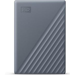 WD My Passport draagbare harde schijf, werkt met USB-C 5 TB (Mobiele harde schijf, wachtwoordbeveiliging, backup-software, USB 3.2 Gen 1, 3 jaar garantie) Silicon Grey