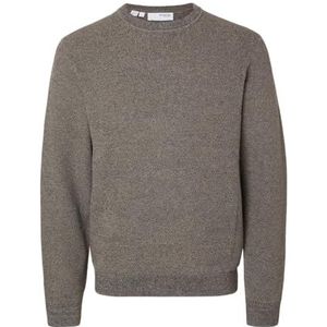 SELETED HOMME SLHROSS LS Knit Structuur Crew Neck NOOS, Asfalt/detail: pure kasjmier twist, S