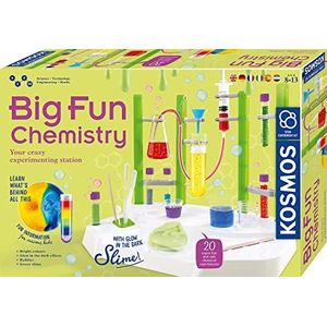 KOSMOS Big Fun Chemistry - Het gekke chemische station, experimenteerdoos, laboratorium voor kinderen vanaf 8 jaar, glibberend slijm, blubberende vloeistoffen, wisselende kleuren, meertalige