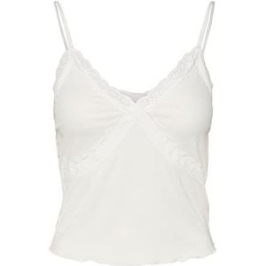 Bestseller A/S Dames VMDITTE Singlet Crop JRS NOOS Top, Snow White, S, wit (snow white), S