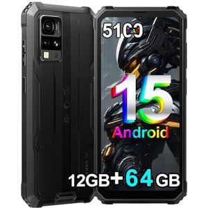 Blackview BV4800 SE (NFC) Téléphone Portable Incassable, 12Go+64Go/TF 1To Octa-Core, Android 15, 6.56"" HD+, Smartphone Incassable, 5180mAh, 16MP+8MP, 4G Dual SIM, 3 Slot/GPS/Face ID/NFC Noir
