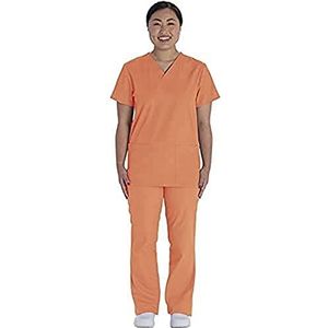 VT Unisex slip shirt & broek set, kasack met V-hals en 2 zakken, broek met zak (Maliblu, S)