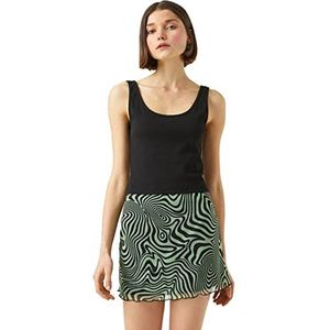 Koton Dames spaghetti strap vierkant neck tanktop tanktop, zwart (999), L