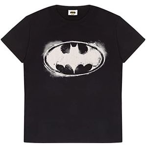 DC Comics Batman Mono Distressed Logo T-shirt, Volwassenen, S-5XL, Schwarz, Officiële Koopwaar