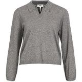 OBJECT Gemêleerde Fijngebreide Trui OBJTHESS Grijs
