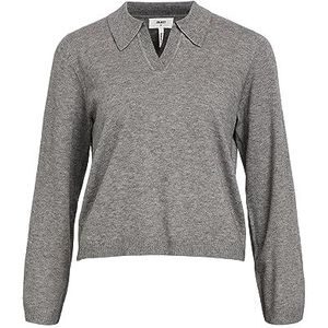 OBJECT Gemêleerde Fijngebreide Trui OBJTHESS Grijs