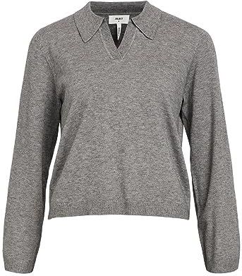 OBJECT Gemêleerde Fijngebreide Trui OBJTHESS Grijs