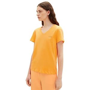 TOM TAILOR Dames T-shirt 1035853, 29751 - Bright Mango Orange, XXS