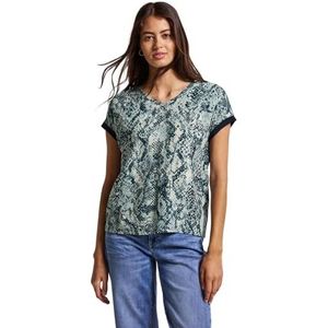 Arona - Shirttop - Blauw - V-hals - Korte Mouwen