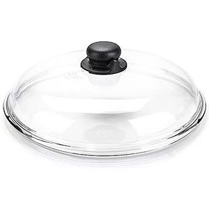 Moneta Borosilicaatdeksel gebogen 22 cm, glas, wit