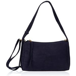 Fred de la Bretoniere Women's FRB0427 Schoudertas Nubuck Leather Bag, Dark Blue