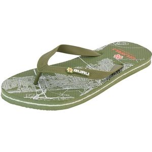 GURU Heren City heren teenslippers, legergroen, 40 EU, Militair groen, 40 EU