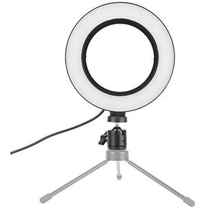 LED Ring Light, 6 inch Mini LED Camera Light, Dimbare LED Camera Light voor make-up, live, make-up, tatoeages, YouTube, videoproductie.