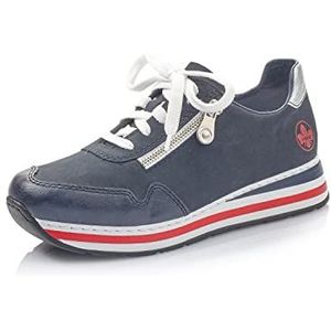 Rieker L2321 sneakers voor dames, veterschoenen, losse inlegzool, blauw 15, 36 EU