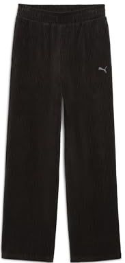 ESS verhoogde velours rib rechte been broek PUMA zwart