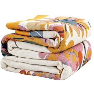 VANJOROY Boho Sofa Coach Bed Grote Gooi Deken Decor met Kwastjes, 100% Puur Katoen Zachte Handgeweven Omkeerbare Zachte Sprei voor Coach, Quilt, Sprei en Geschenk.. (60"" x 80"")