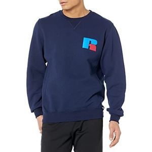 Russell Athletic Dri-Power trui met capuchon voor heren, fleece sweatshirt, Marineblauw Eagle R-logo., L