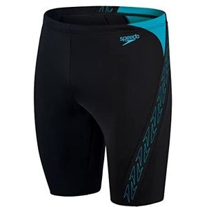 Speedo Mannen Hyper Boom Splice Jammer zwemt Trunks, Zwart/Blauw, 26, Zwart/Blauw, 152