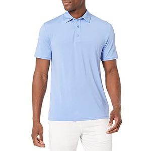 Amazon Essentials Heren Slim-Fit Tech Stretch Poloshirt, Blauw, Medium