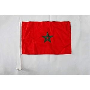 Auto Vlag Marokko 45x30cm - Marokkaanse Auto Vlag 30 x 45 cm - AZ VLAG