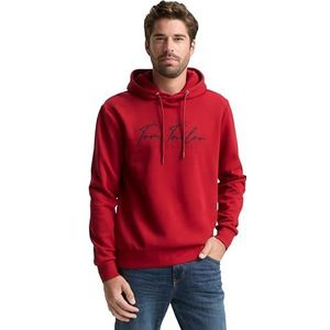 TOM TAILOR - Sweatshirt - Rood/Zwart - Capuchon - Lange Mouw