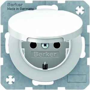 Berker - Schuko Wandcontactdoos - Wit - Kunststof - Type 47512089