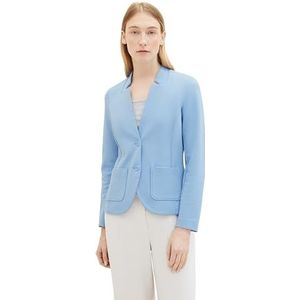 TOM TAILOR Basic Ottomaanse blazer voor dames met zakken, 34587-light Fjord Blue, XS