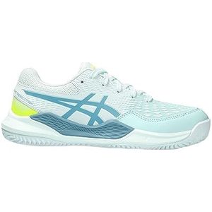 ASICS Kids Gel-Resolution 9 GS Clay tennisschoenen schoen voor rode bodem wit - turquoise, Verzachtende Zee Gris Blauw, 38 EU