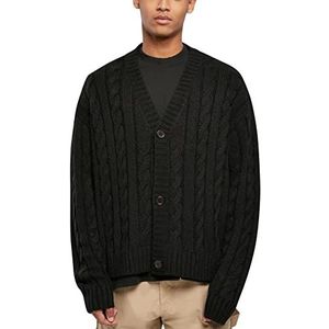 Urban Classics heren boxy cardigan sweatshirts, zwart, 5XL