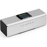 MusicMan 4672 draagbare Bluetooth/DAB stereoluidspreker BT-X29 met geïntegreerde batterij en LCD-display (MP3-speler, radio, microSD-kaartsleuf, USB-sleuf) zilver