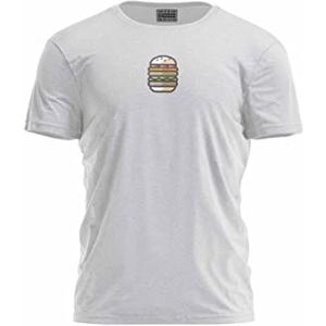 Bona Basics, Digitale print, basic T-shirt voor heren, 70% katoen, 30% polyester, grijs, casual, herenbovenstuk, maat: L, Grijs, L