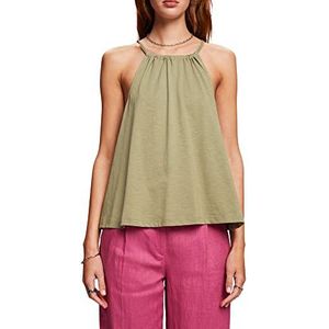 ESPRIT Jersey-camisole, 100% katoen, 345/light kaki, XS