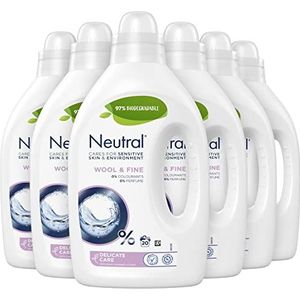 Neutral Wol & Fijn Vloeibaar Wasmiddel, parfumvrij en hypoallergeen - 6 x 20 wasbeurten - Voordeelverpakking