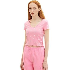 Tom Tailor Denim dames 1036538 T-Shirt, 31707 - roze vlinderprint, XXL