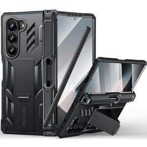 FNTCASE Hoes voor Samsung Galaxy Z-Fold-6: militaire klasse 360 volledige beschermende S-Pen houder, scharnierbescherming, heavy duty, stootvaste beschermhoes met kickstand, voor Galaxy ZFold 6 5G