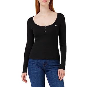 Tommy Jeans L/S gebreide tops voor dames, Zwart (zwart), XXS