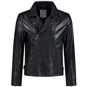 Goosecraft Gc Berliner Biker Black Leather Jacket voor heren, zwart, M