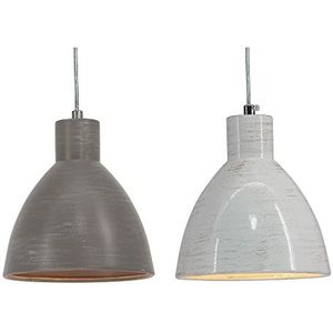 DKD Home Decor Plafondlamp Grijs Metaal Wit (2 stuks) (16 x 16 x 17 cm)